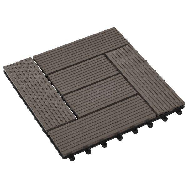 vidaXL Terrassenfliese 11-teilig Dunkelbraun 30 x 30 cm WPC, 42046673