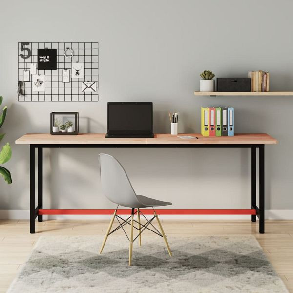 vidaXL Schreibtischplatte 200x55x2,5 cm Massivholz Buche, 356097
