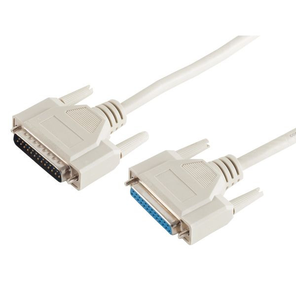 S-Conn SUB-D Verlängerung, 25-pol Sub D-Stecker auf 25-pol Sub D-Kupplung, mit vergossenen Gehäusen, 5,0m, 78023-5