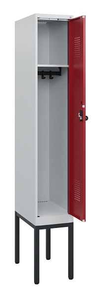 C+P Spind Evolo PLUS, Gestell, 1 Abteil, 1950x300x500mm, 7035/3003, Drehriegel, 0490305-10 S10004