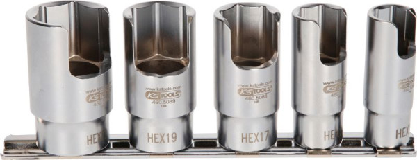 KS Tools 3/8" Spezial-Winkel-Rohrverbinder-Stecknuss-Satz, 5-teilig, 460.5085