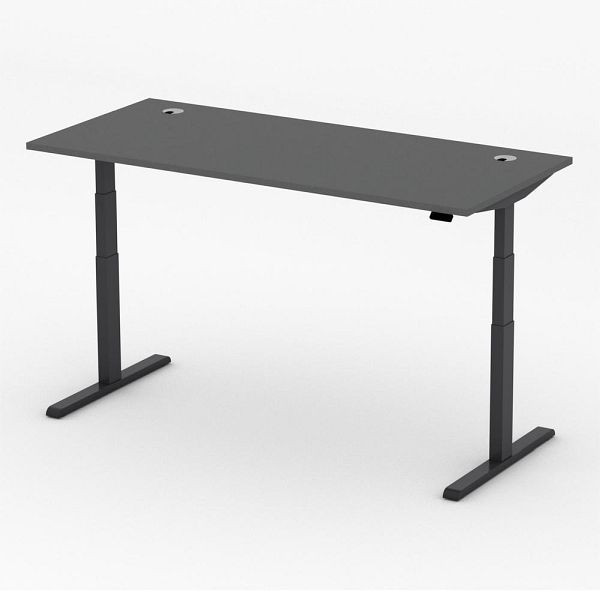 Deskin Höhenverstellbarer Schreibtisch PRO MULTI MODUL, Dekor anthrazit, B 1800 x T 800 x H 640-1250mm, 360313