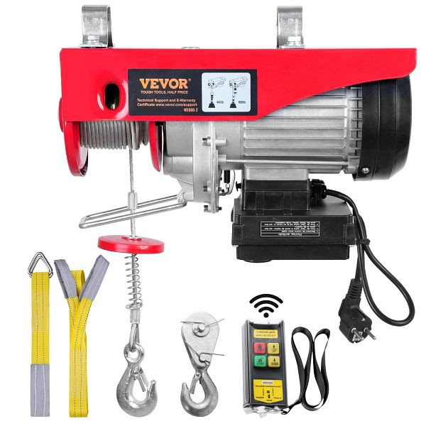 VEVOR Elektrische Seilwinde 200-400 kg 850 W 12 m, DDG880LBS21FT9C4WV2