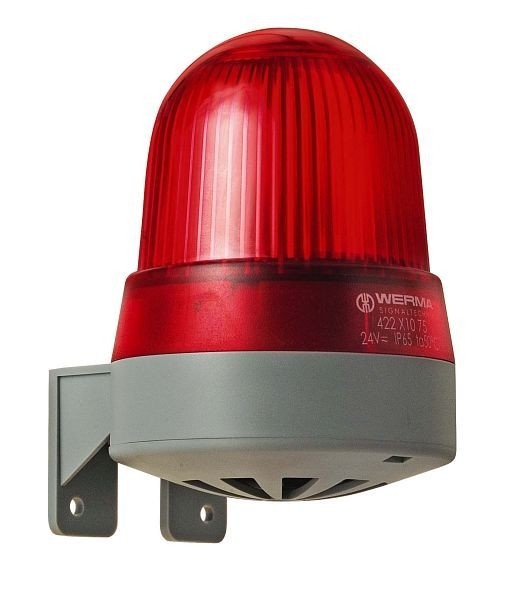 WERMA Blitz-Sirene Wandmontage 8 Töne 24VAC/DC RD- rot, 423.120.75