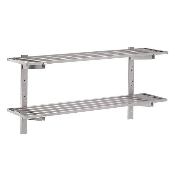 Gastro-Inox Edelstahl offenes Doppelwandregal, 1500(L)x400(T)mm, 303.283