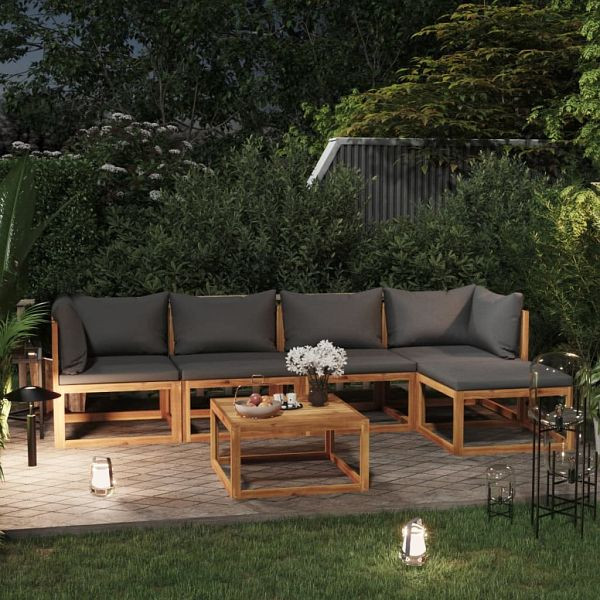 vidaXL 6-teilig Garten-Lounge-Set mit Auflagen Massivholz Akazie, 3057605