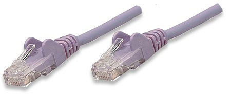 INTELLINET Cat5e Netzwerk Patchkabel, ungeschirmt, UTP, RJ45 Stecker / RJ45 Stecker, 1.0 m, Violett, 453455