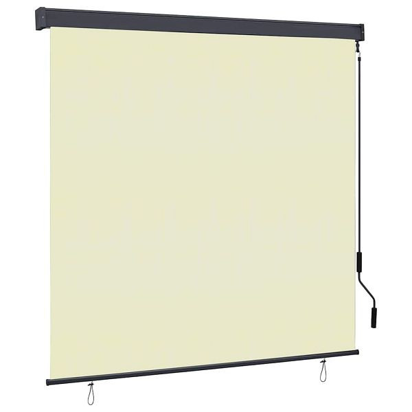 vidaXL Outdoor Rollo Gestreift Verstellbar Creme 180 x 250 cm Stoff, 362085