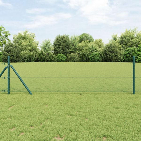 vidaXL Sechseckzaun Grün 1x100 m Stahl, 42005458, 8721158944429