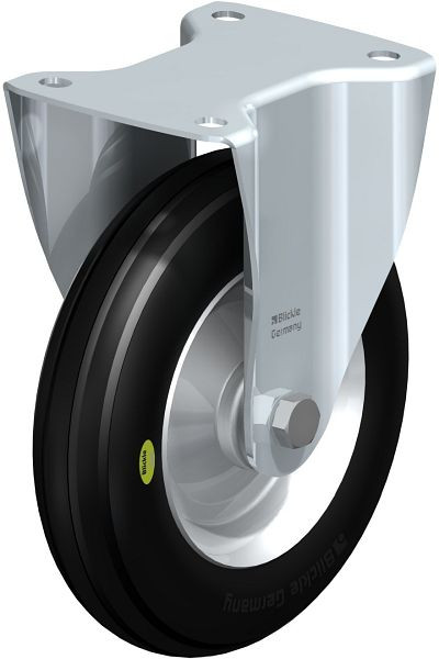 Blickle B-VW 202R Stahlblech-Bockrolle, mittelschwere Ausführung, mit Anschraubplatte, Weichgummi, Schwarz, 566729
