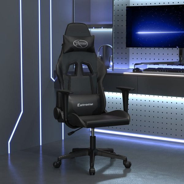 vidaXL Gaming-Stuhl mit Massagefunktion Schwarz Kunstleder, 345453