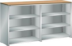 LISTA Sideboard L1006 (BxTxH) 2 x 1000x350x1100mm 80kg Farbe: Lichtgrau, Kunstharz Stärke: 22mm, 45.978.020