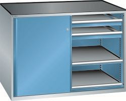 LISTA Schubladenschrank 2x36x36E (BxTxH) 1430x753x1020mm KEY Lock, Lichtblau, 4 Schubladen, Tragkraft Schubladen: 200 kg, 4 Auszugböden, 79.479.010