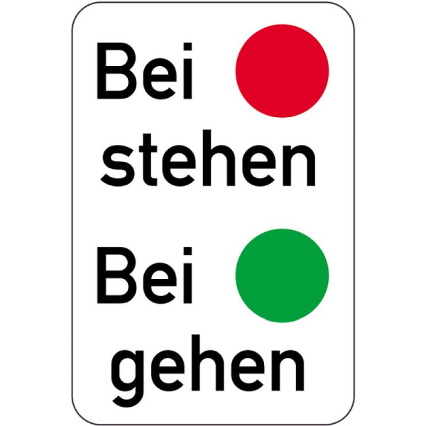 Stein HGS Sonderschild, Bei rot stehen, Bei grün gehen, 400 x 600 mm, 14917