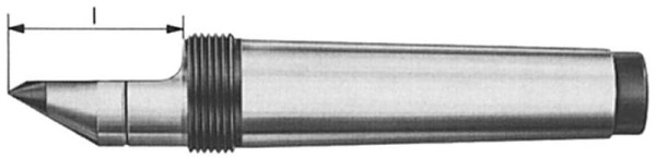 MACK feste Körnerspitze, Hartmetalleinsatz, halbe Abdrückgewinde, halbe Spitze DIN 807, MK 4, 03-547