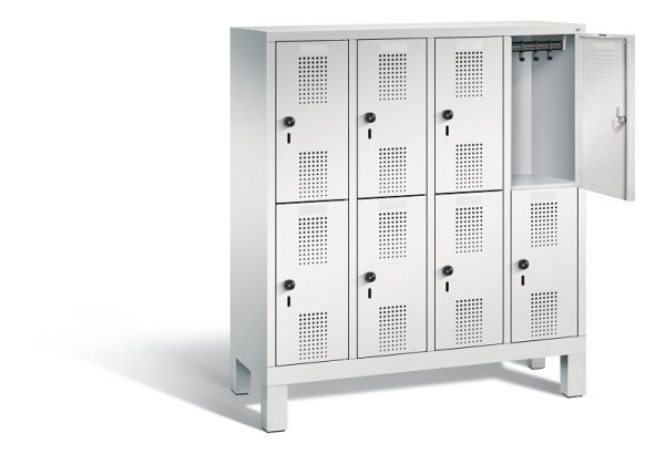 C+P Kindergarten-Spind doppelstöckig Evolo, H1350xB1190xT300mm, Farbe: Lichtgrau, 483103-40 S10036