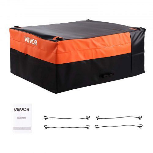 VEVOR Gepäckträgertasche wasserdicht 840D-PVC, 0,736 m³, für Lkw-Ladefläche, mit Haken, Schwarz Orange, PKHB26CUFTDPX36JZ001V0