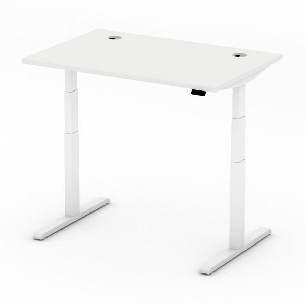 Deskin Höhenverstellbarer Schreibtisch PRO MULTI MODUL, Dekor weiß, B 1200 x T 800 x H 640-1250mm, 360287