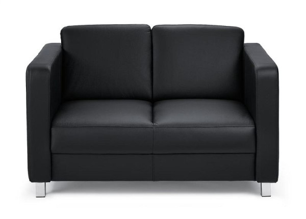 Deskin Sofa 2-Sitzer AREZZO, Füße verchromt, Kunstleder, Farbe schwarz, 285378