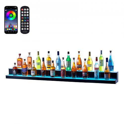 VEVOR Barregal Weinregal LED Beleuchtung Wandmontage 2-stufig 762mm Display, ZTXLEDJPZSJ2HYJ8IV2