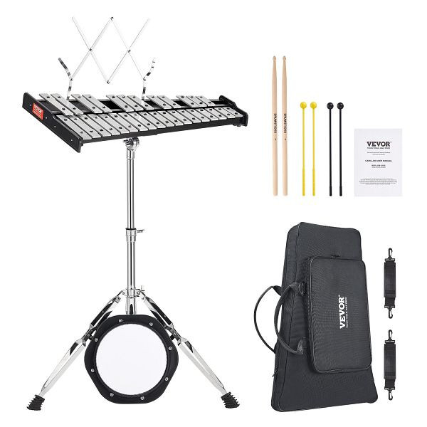 VEVOR Glockenspiel-Xylophon mit 30 Tönen, Glockenset mit Schlägeln, Ständer und Übungspad, 30YFZQWZJ8LXX4BJCV0