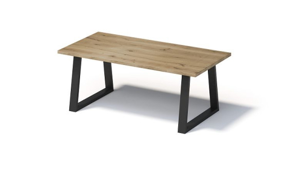 Bisley Fortis Table Regular, 2000 x 1000 mm, gerade Kante, geölte Oberfläche, T-Gestell, Oberfläche: natürlich / Gestellfarbe: schwarz, F2010TP333