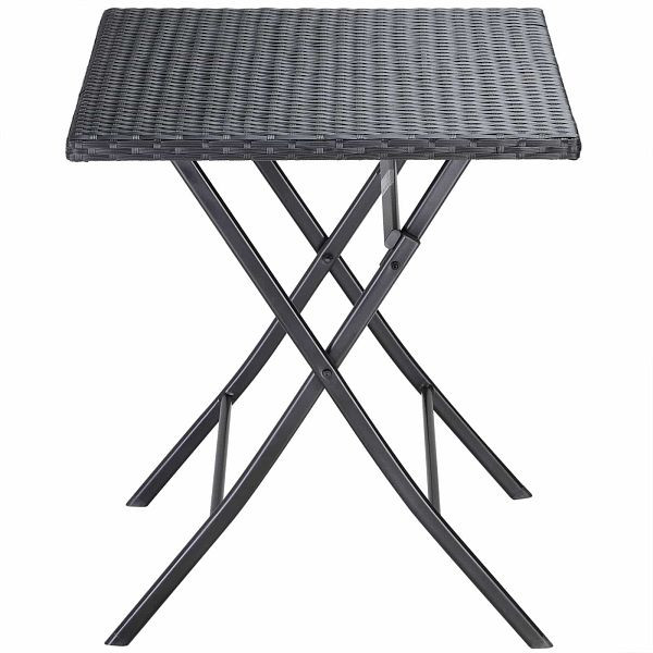 casaria Polyrattan Klapptisch Rom Schwarz 75x65x65cm, 108667