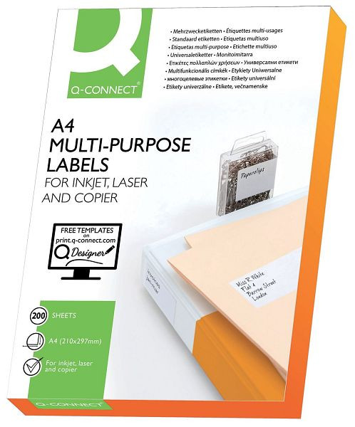 Q-Connect Universal-Etiketten - 105 x 148 mm, weiß, 800 Etiketten, permanent, KF15565