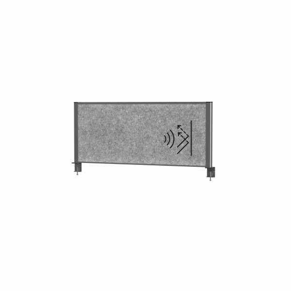 MAUL Tisch-Trennwand MAULconnecto 120x50 cm Akustik dunkel, anthraziter Rahmen, 9751289