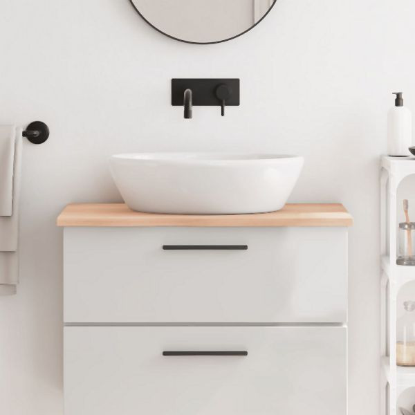 vidaXL Waschtischplatte 80x50x2 cm Massivholz Unbehandelt, 3156023