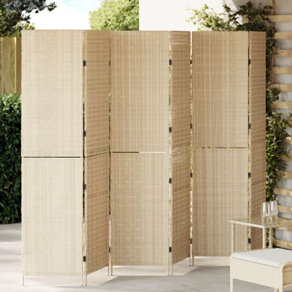 vidaXL Raumteiler Beige Holz Groß Faltbar Raumteiler Rechteckig, 42003677