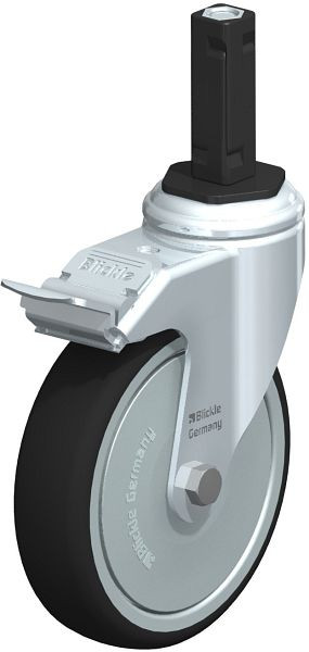 Blickle LKRA-PATH 126K-11-FI-FK-EV12 Apparate-Lenkrolle mit Expander & Feststeller, Thermoplastisches Polyurethan, Grau, 848891