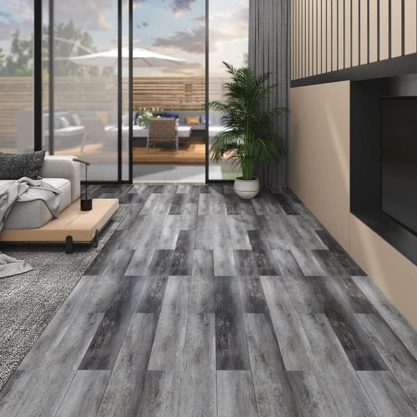 vidaXL PVC-Fliesen Nicht Selbstklebend 4,46 m² 3 mm Glänzend Grau, 146587