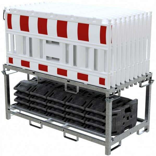 Schake Absperrschrankengitter SET5, bestehend aus: 1x Lager- und Transporttraverse, 1x Lager- und Transporttraverse, 33420K-SET5