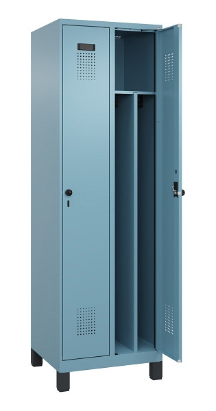 C+P Spind Evolo PLUS, mit Füßen, 2 Abteile, 1950x600x500mm, 0010/0010, Verschluss Drehriegel, 049010-20F S10021