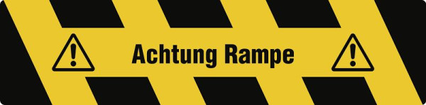 Moedel Trittschutz "Achtung Rampe", Aluminium, selbstklebend, Antirutsch, 150x610 mm, 55822