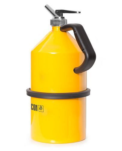 FALCON Sicherheitskanne aus Stahl, mit Feindosierhahn, 5 Liter Volumen, G1 1/4" Gewinde, gelb, 188953