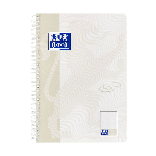 Oxford Collegeblock Touch - B5, punktkariert, 80 Blatt, 90 g/qm, beige, 400132398