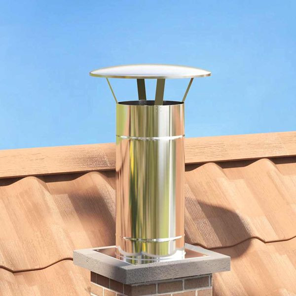 vidaXL Regenabdeckung Schornstein Silber 35 x 35 x 20 cm Edelstahl, 42008459