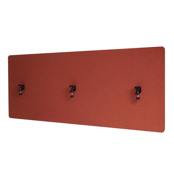 Mendler Akustik-Tischtrennwand HWC-G75, Büro-Sichtschutz Schreibtisch Pinnwand, doppelwandig Stoff/Textil, 60x160cm braun, 79526+73210