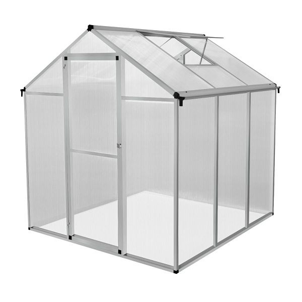 Monster Polycarbonat Gewächshaus 1,8m x 1,8m, Silber, 210619
