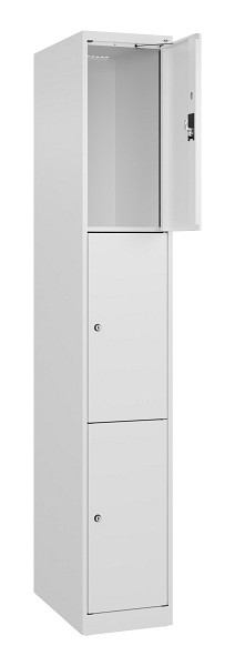 C+P Schließfachschrank Evolo PLUS, 3 Fächer, 1850x300x500mm, 9016/9016, 049000-103 S10020