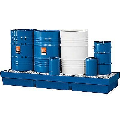 asecos Rechteckige Wanne für 4 Fässer mit PEGitterrost 21843 günstig