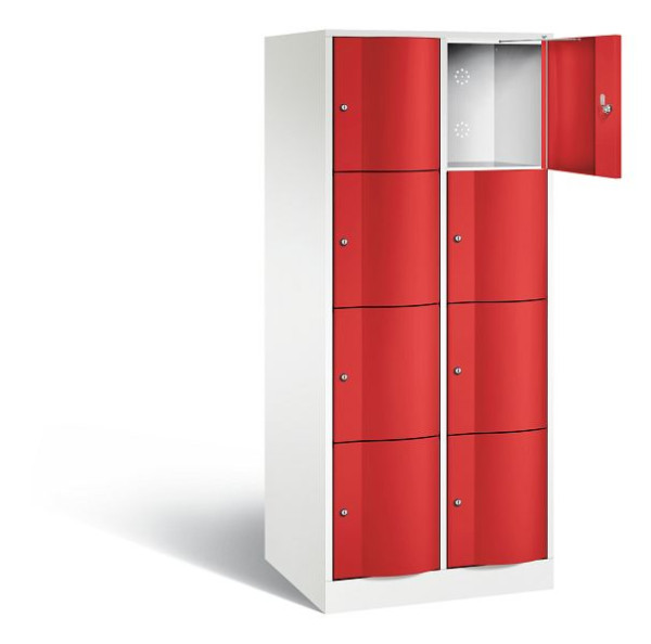 C+P XL-Schließfachschrank Resisto, H1950xB772xT640mm, Farbe: Verkehrsweiß / feuerrot, 8470-273 S10040