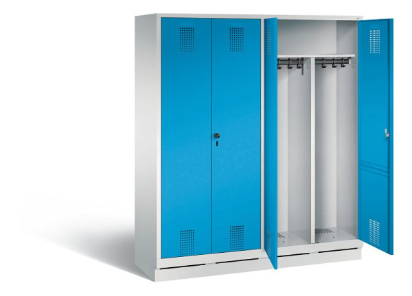 C+P Schwarz-Weiss-Spind Evolo, H1800xB1590xT500mm, Farbe: Lichtgrau / Lichtblau, 48022-42 S10007