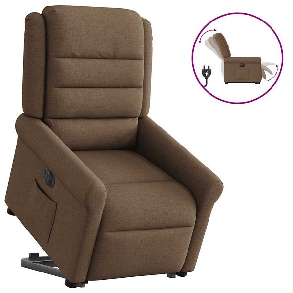 vidaXL Relaxsessel mit Aufstehhilfe Elektrisch Braun Stoff, 3303338