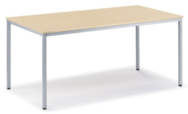 Deskin Schreibtisch BASE L, B 2000 x T 800 x H 720 mm, Gestell: Lichtgrau RAL 7035, Melamin Dekor: Ahorn, 25 mm starke Arbeitsplatte, 274118