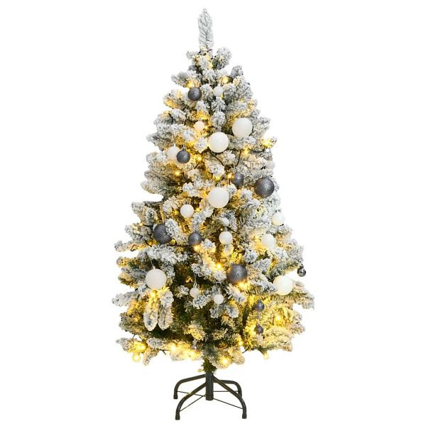 vidaXL Künstlicher Weihnachtsbaum Klappbar 150 LEDs & Kugeln 150 cm, 3210106