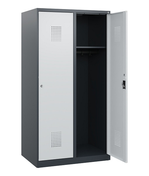 C+P Spind Evolo PLUS, 2 Abteile, 1530x800x500mm, 7016/7035, Zylinderschloss, 0490005-22 S10044