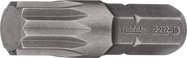 Hazet Bit, Sechskant massiv 8 (5/16 Zoll), Innen Vielzahn Profil XZN, M10, DIN 65254, Schlüsselweite: M10, 2212-10